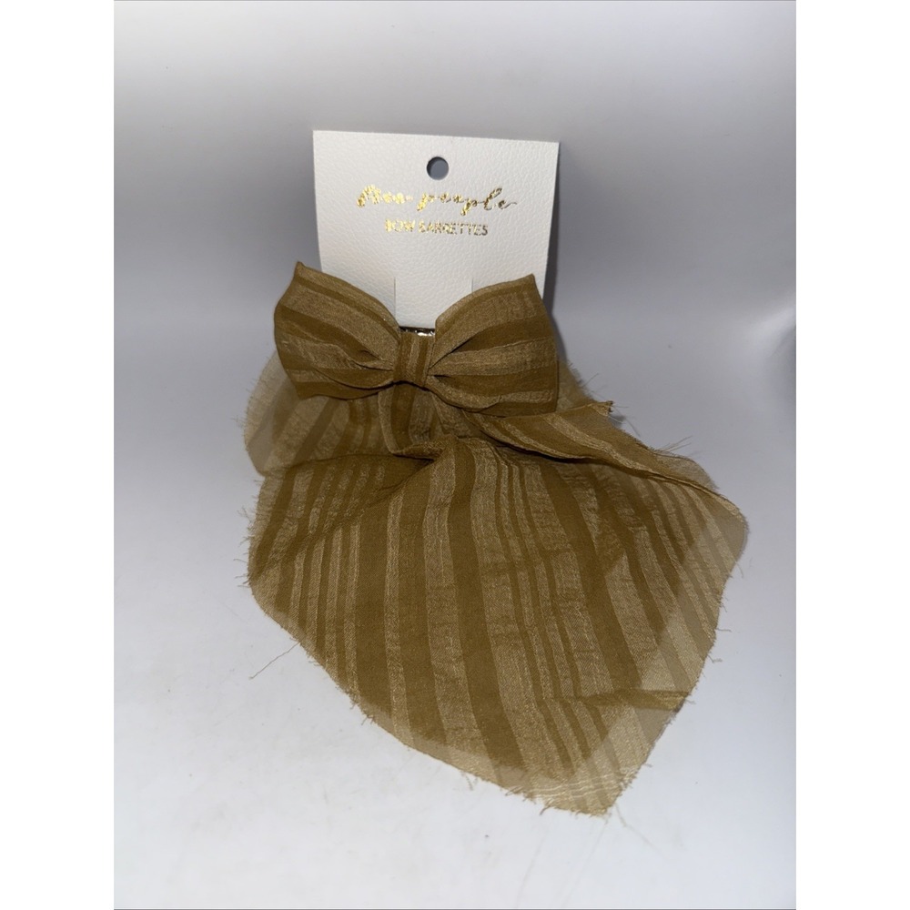 Free People Bow Barrette Goldโ Brown Bow One Size